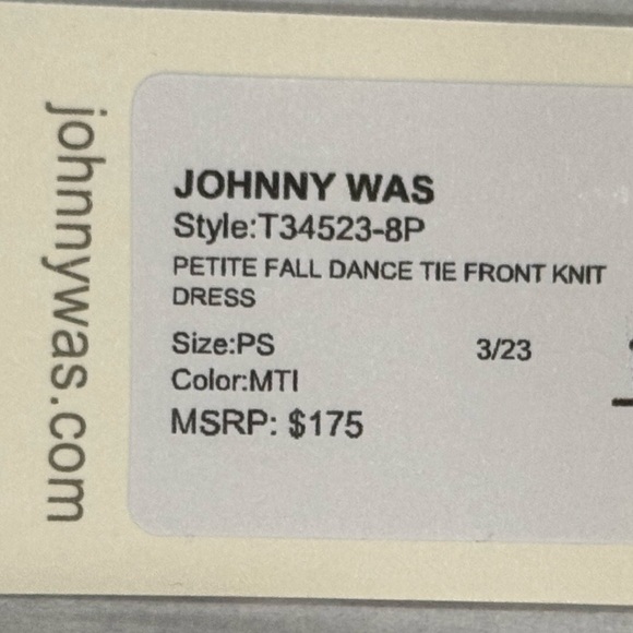 JOHNNY WAS Fall Dance Tie Front Knit Dress
Size PS - Picture 15 of 15